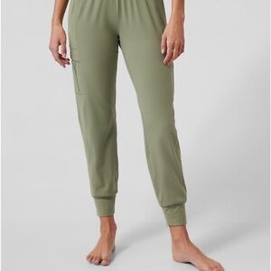Athleta Salutation Cargo Joggers in Olive Green